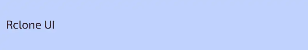 Rclone UI